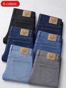 Men'S Regular Cut, Comfortable Stretch Waist Jeans, Comfortable Stretch Straight Leg Design. Suitable For — view 2