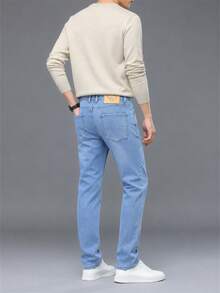 Men'S Regular Cut, Comfortable Stretch Waist Jeans, Comfortable Stretch Straight Leg Design. Suitable For — view 4