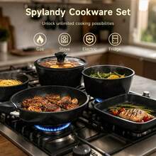 21 Piece Non-Stick Pots And Pans, Ceramic Cookware Set With Detachable Handles, Stackable Kitchen Set And — view 5