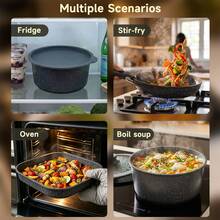 21 Piece Non-Stick Pots And Pans, Ceramic Cookware Set With Detachable Handles, Stackable Kitchen Set And — view 8