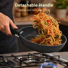 21 Piece Non-Stick Pots And Pans, Ceramic Cookware Set With Detachable Handles, Stackable Kitchen Set And — view 7
