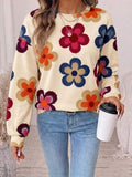 SHEIN LUNE Women's Round Neck Floral Pattern All-Over Print