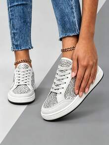 Glitter Running Shoes For Women Fashionable Casual Sneakers With Star Logo Comfortable Athletic Shoes For — view 7