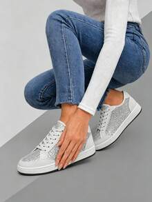 Glitter Running Shoes For Women Fashionable Casual Sneakers With Star Logo Comfortable Athletic Shoes For — view 6