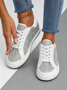Glitter Running Shoes For Women Fashionable Casual Sneakers With Star Logo Comfortable Athletic Shoes For — view 2