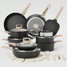 26 Piece Non-Stick Pots And Pans Set Ceramic Cookware Frying Pans, Sauté Pan, Saucepan, Stockpot, Steamer, Grill — view 8