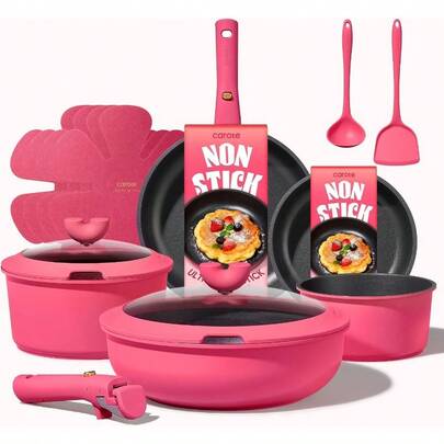 12 Pcs Non Stick Cookware Sets Granite Induction Cookware, Healthy Nonstick Kitchen Cooking Set, Suitable For — view 11