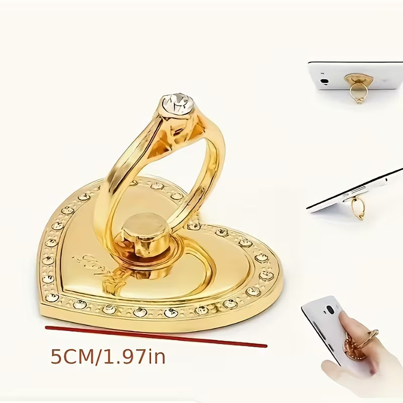 Support Stand for Smartphones in a Heart Shape, Compatible with Android Devices, Featuring a 360° Rotating — view 12