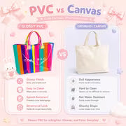 High-Saturation Neon Stripe Jelly Bag | American Retro Color Block Tote, Perfect for Pool Play, Road Trips, And — view 9