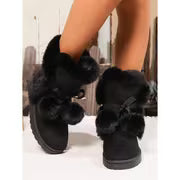 Women's Winter Plush Warm Boots- Non-slip Rubber Soles, Soft Fabric Linings- Warm Ankle Boots Suitable for Cold — view 5