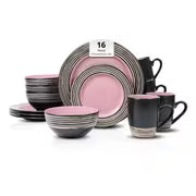 HomeVss 16pcs Dinnerware Set, Ceramic Plates And Bowls Sets For 4, Microwave And Dishwasher Safe, Handcrafted — view 9