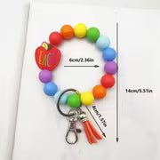 New Cartoon Apple Keychain, Creative Handmade Beaded Pendant Bracelet for Women, Unique Bag Accessory — view 4