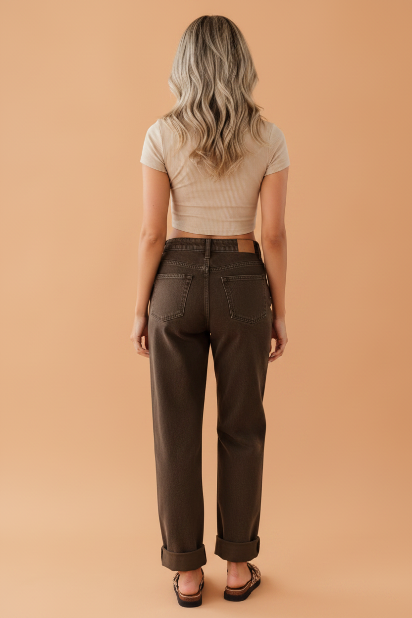 The Slow Blink | Studded Side-Seam Straight-Leg Denim Jeans — view 4 of 4