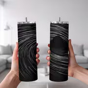 1pc 20oz Abstract Black Hole Spiral Space Pattern Stainless Steel Insulated Travel Tumbler with Lid, Leakproof — view 2