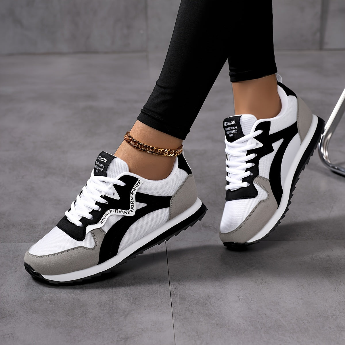 Women's Vintage Round Toe Lace-Up Soft Sole Comfortable Forrest Gump Shoes, Casual Versatile Breathable Summer Daily Running Solid Color Sneakers, Women Shoes