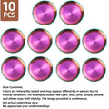 10pcs color stainless steel reusable circular color plates, 20cm/7.8 inches, perfect for picnics, weddings, outdoor camping, summer barbecue plates, steak plates, dishwasher safe