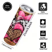 Wild Heart Design Coffee Mug, Stainless Steel Insulated Tumbler with Lid & Straw, Beverage Container & Travel — view 3
