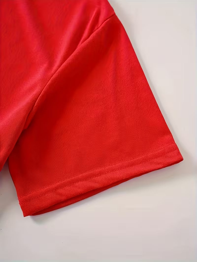Women'S Soft Elastic Casual Sports Solid Color T-Shirt, Round Neck Short Sleeve Pullover, Comfortable for All — view 6