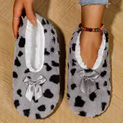 Thickened Plush Lined House Slippers, Indoor Comfortable Breathable Warm Home Shoes, Two-Tone Soft Sole — view 3