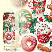 Gingerbread Man And Candy Cane, Christmas-Themed, 16.91oz Cup with Lid - Made of 304 Stainless Steel, Reusable — view 4