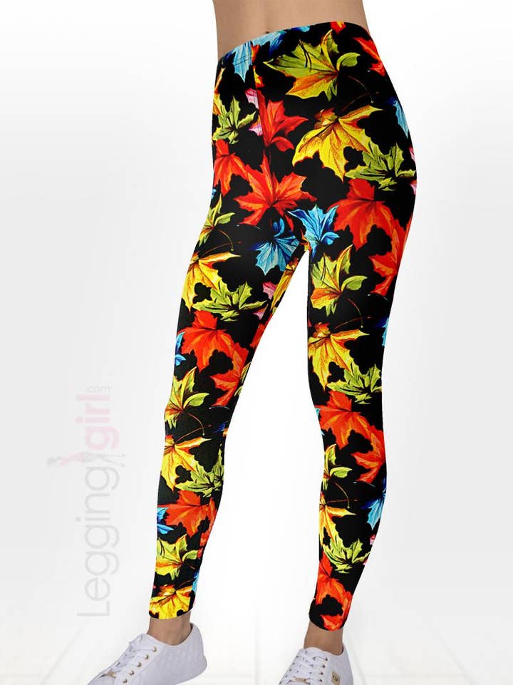 Autumn Leaves Printed Feathersoft Women's Leggings