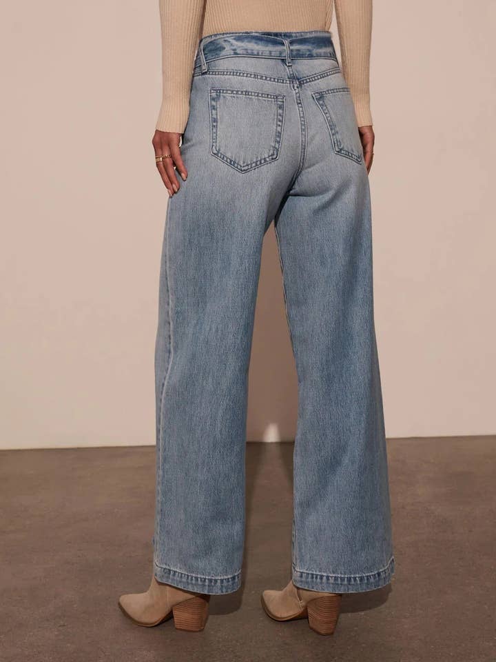 High Waist Tie-Waist Jeans