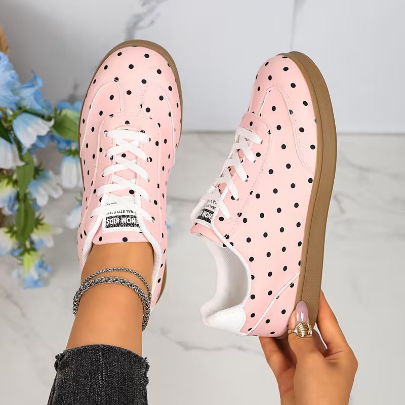 Women'S Fashion Polka Dot Print Casual Sneakers, Lace-Up Design Breathable Non-Stuffy All-Season Wear, Exquisite — view 13