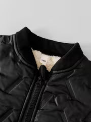Boys' Autumn/Winter New Arrival Classic Simple Black Zipper Padded-Lined Thickened Warm Top, Fashionable Casual — view 3