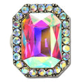 Western Emerald Cut Rhinestone Stretch Ring — view 1