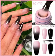 LILYCUTE 0.24oz 3 Layers Thermal Nail Gel Polish Autumn Winter Nude Red Gradient Temperature Color Changing for — view 13