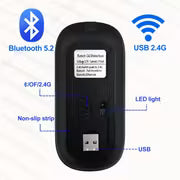 Wireless Bluetooth Mouse for iPad/MacBook Pro/Air/Laptop/PC: Rechargeable, Silent, Portable Ultra-thin — view 6