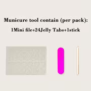 24pcs Glossy Long Coffin Press On Nails Gradient Pink And White French Style False Nails Glitter Reusable Fake — view 9