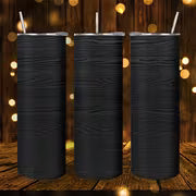 1pc 20oz Black Wood Grain Stainless Steel Insulated Travel Mug with Lid, Leakproof BPA Free, Keeps Drinks Hot & — view 1