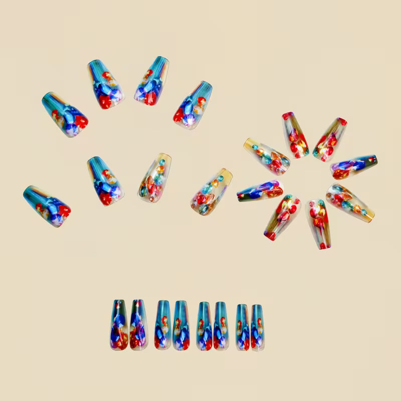 48pcs of European and American Shiny Fashionable Mid to Long European Square Nail Patches • with Sparkling Full — view 9
