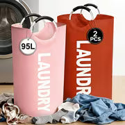 2pcs Extra Large Capacity Laundry Basket Set - Heavy Duty High Quality Oxford Cloth Foldable Laundry Bag, Ideal — view 3