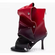 Women'S Faux Knee-High Stiletto Party Boots With, Detachable Fold-Over Cuff, Stud Details, And Back Zipper — view 19