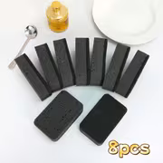 8pcs Black Thickened Seaweed Sponge Kitchen Cleaning Scrubber, Double-Sided Dishwashing Sponge, Stain Removal — view 6