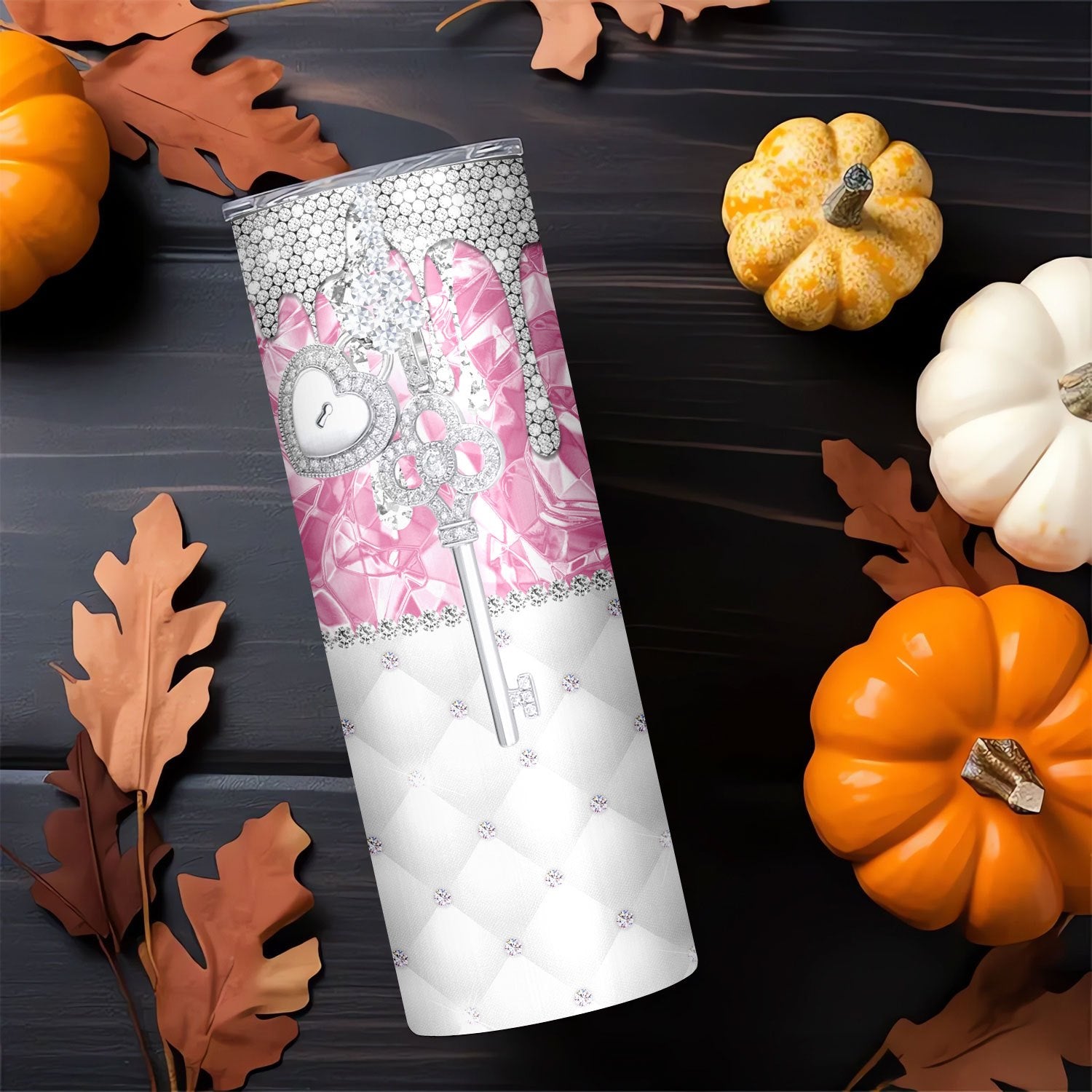 1pc 20oz 3D Diamond Pattern Tumbler, Creative Fashion Insulated Cup, Gift for Mom, Lover, Couple, Sisters, Friends, with Lid & Straw, Portable Stainless Steel Vacuum Cup, Suitable for Home, Travel, Outdoor, Summer & Winter Use