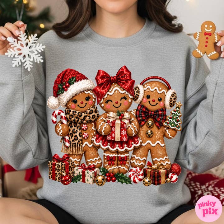 Comfort Colors Christmas Gingerbread Sweatshirt, Cozy Winter — view 2
