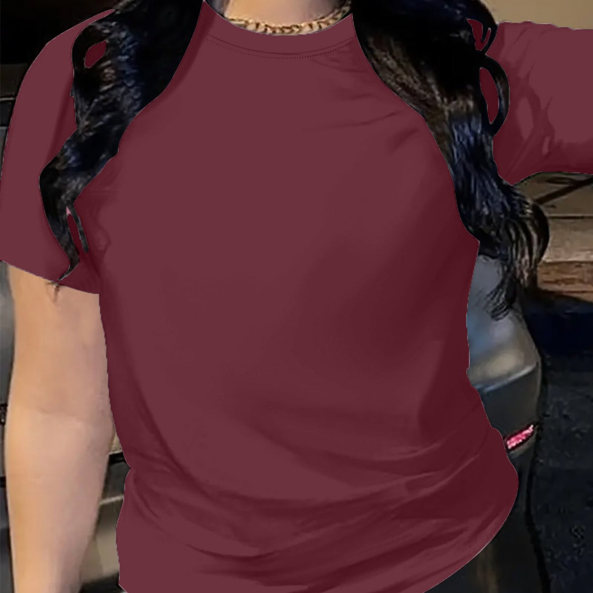 Solid Color Women's Short Sleeve T-Shirt
