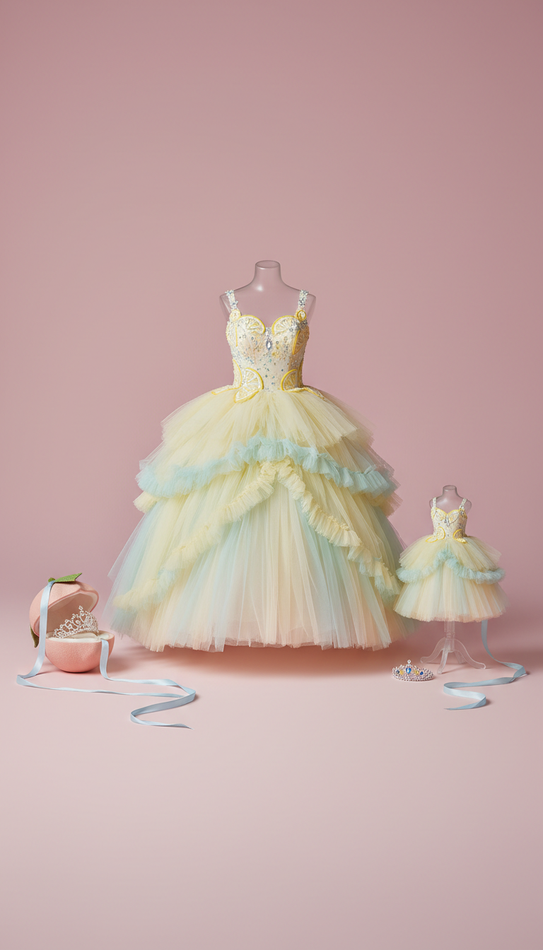 Lemon Meringue Full-Length Gown With Keepsake Box