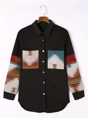 Geographic Print Pocket Corduroy Jacket — view 4