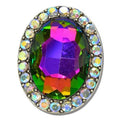 Western Oval Faceted Rhinestone Stretch Ring — view 1