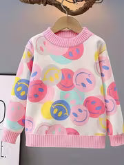 Girls' Fleece-Lined Sweater Knitwear 2024 Autumn Winter New Style Baby Girl Fashion Knit Base Layer Korean Style — view 1