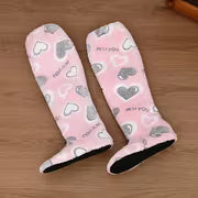 Women's Elegant Over-the-Knee Slippers with Plush Sole & Heart Design - Soft Sole Suitable for Floor Socks,-Fit — view 10
