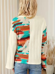 [Women's Top] Autumn Winter New Homecoming Back-To- Pullover Women's Top Individual Sweater Patchwork Printed — view 3