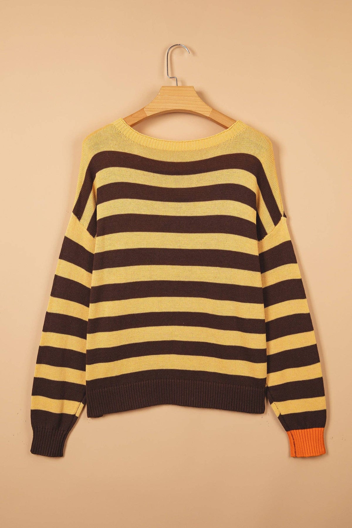The Borrowed Silhouette | Striped Drop-Shoulder Chest-Pocket Sweater — view 3 of 4