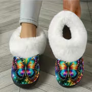[Cozy Butterfly Slippers] Slippers 1pair, Colorful Butterfly - Patterned Slippers Cozy Slip-On Slippers - Soft — view 7