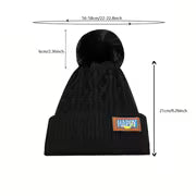 5 Women'S Winter Beanie Hats with Fluffy Pom-Poms - Thick And Warm Elastic Hats Suitable for Cold Weather — view 10