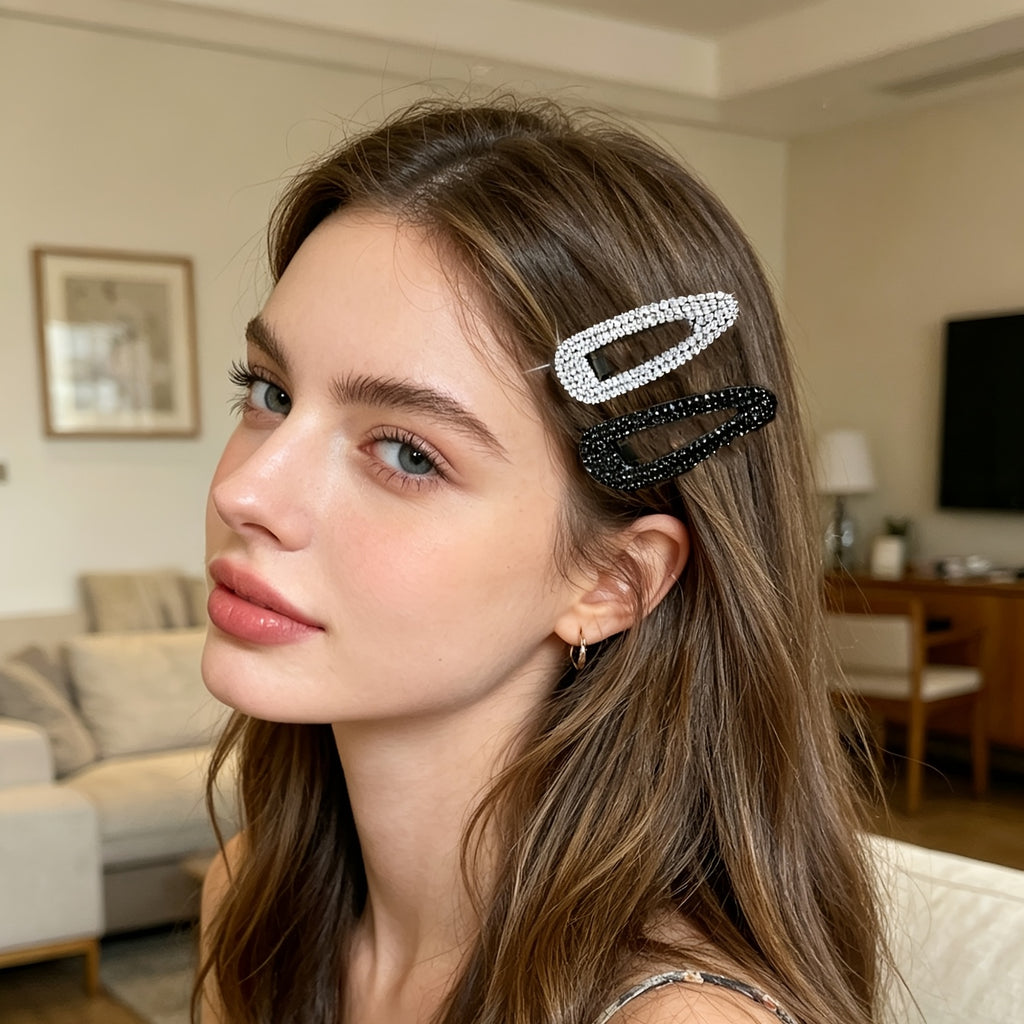 4pcs Women's Light Luxury Rhinestone Hair Clips, BB Clips, Bangs Clips, Side Clips, Retro Elegant Style, Women's Hair Accessories, Suitable for Daily Leisure, Shopping, Parties, and Dates.